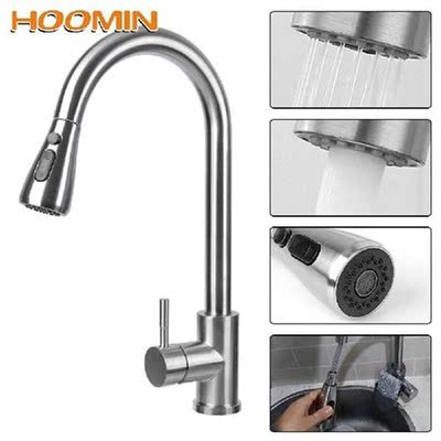 Mixer Tap Kitchen Sink Hot Cold Taps Stainless Steel