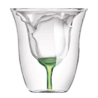 Rose Shape Double Wall Bilayer Wine Glass Cocktail Flip