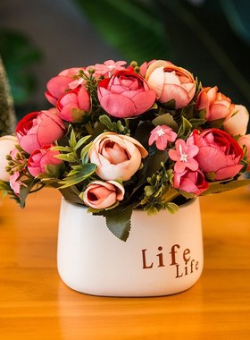 Small pure and fresh simulation flower flower pot furnishing