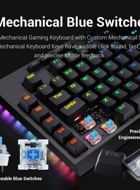 K588 RGB LED Backlit Mechanical Gaming Keyboard Blue Switch