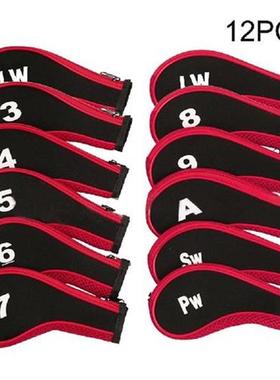 12pcs Golf Club Head Cover With Number Zipper Closure