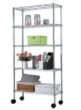 5-Shelf Adjustable Shelving Unit on Wheels Shelving Storage