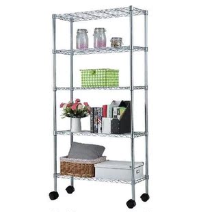 5-Shelf Adjustable Shelving Unit on Wheels Shelving Storage
