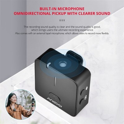 Andoer MX5 2.4G Wireless Recording Microphone System Transm