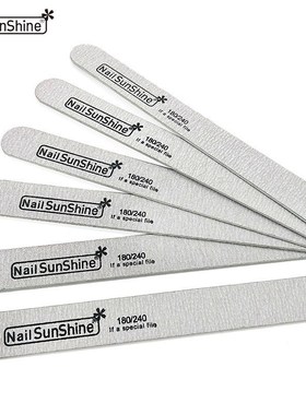 5pcs/lot Gray Wooden Nail Files 180/240 Grit Sandpaper Lime