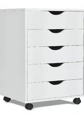 5 Drawer Dresser Storage Cabinet Chest w/Wheels for Home