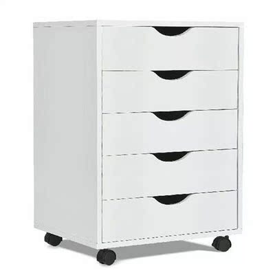 5 Drawer Dresser Storage Cabinet Chest w/Wheels for Home