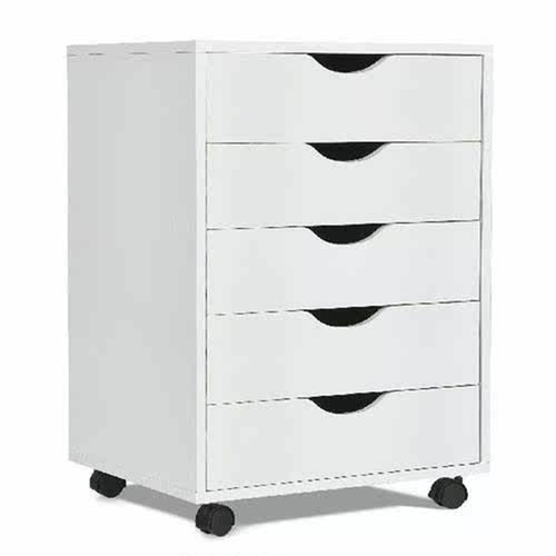 5 Drawer Dresser Storage Cabinet Chest w/Wheels for Home