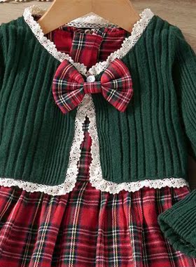 Kids Plaid Dress Sets for Girls Spring Autumn 2023 Toddler L