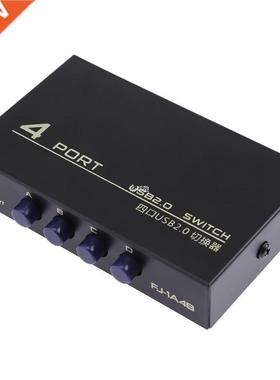 Metal USB 2.0 4 Ports Share Switch Switcher Selector Box Hub