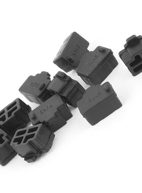 10Pcs Black Ethernet Hub Port RJ45 Anti Dust Cover Cap Pro