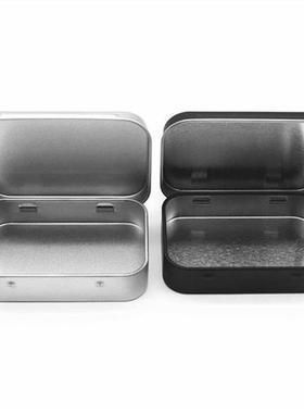 1 Pcs Survival Kit Tin Small Empty Metal Silver Black Gold S