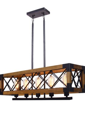 Vintage wood chandelier industrial wood lighting fixture liv