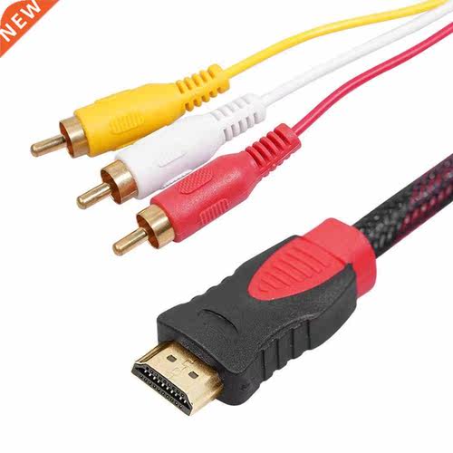 Universal 1.5m HDMI-Compatible to 3RCA Socket Audio Video AV