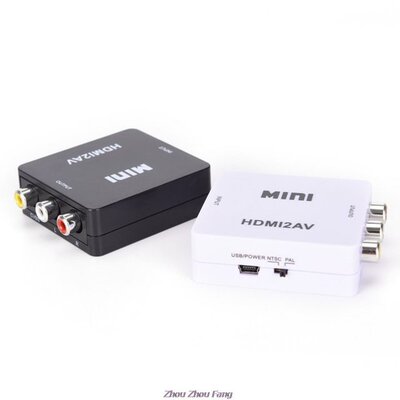HDMI-compatible TO AV Scaler Adapter HD Video Converter Box