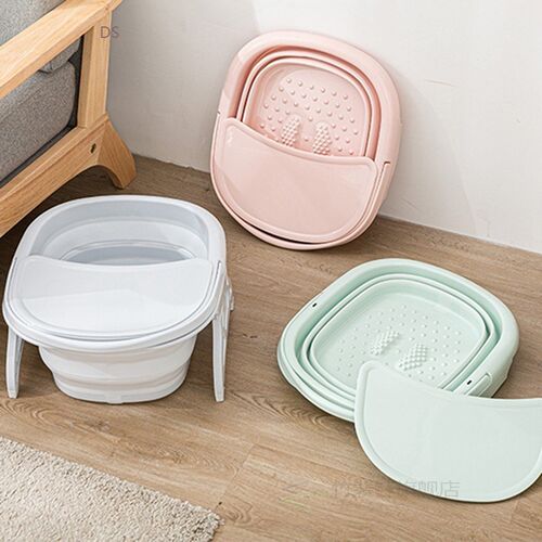 Portable with Lid Folding Foot Wash Tub Sauna Mage Bucket Ba