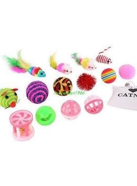 16 pcs Pet  toy Set Feather Teaser Wand nip Toys Ball