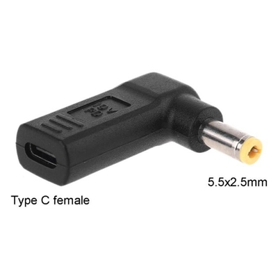DC Power Adapter Type-C Female to 5.5x2.5mm Male Jack for As