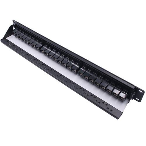 19in 1U 24 Port Straight-Through CAT6A Patch Panel RJ45 Netw