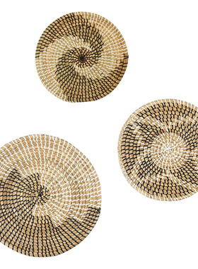 Wall Basket Decor Woven Hangings Baskets Boho Round Wicker