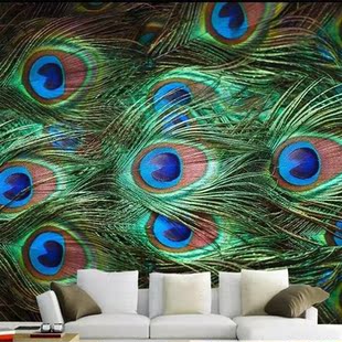 Beibehang Custom wallpaper HD peacock feather close up simp