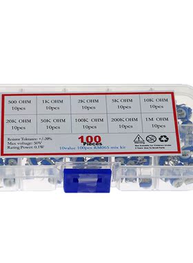 100pcs/box 10value x 10pcs RM065 Horizontal Trimpot Potentio