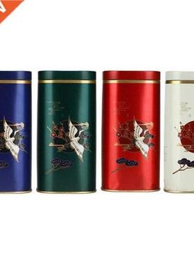 Tea Container Sealed Cans Candy Snacks Pots Crane Pattern Su
