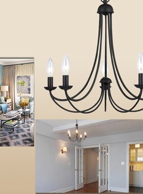 Chandelier Light Lamp LED Droplight Arcuate Modern Iron LED
