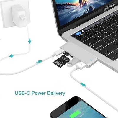 5 in1 USB C Hub Multiports USB Adapter for Macbook Pro Type
