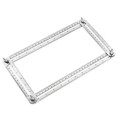 1PCS Stainless Steel Foldable Multi Angle Ruler Template Too