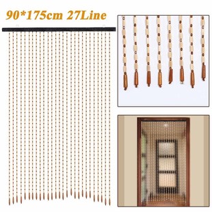 90x175cm 27 Line  Wooden Beads Curtain Fly Screen Handmade W