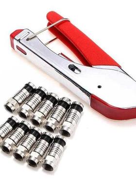 Coaxial Cable Manual Crimping Tool Set Kit F-Type Compressio
