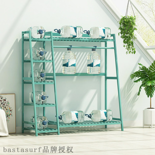 Flower shelf balcony living room indoor floor type solid wo