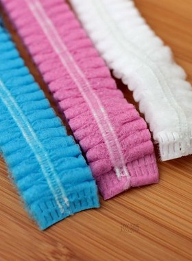 100Pcs Disposable Non-woven Double-striped Shower Cap Pleate