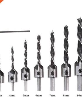 4/7pcs 3-10 HSS Flute Wood Countersink Drill Bits Set Ca