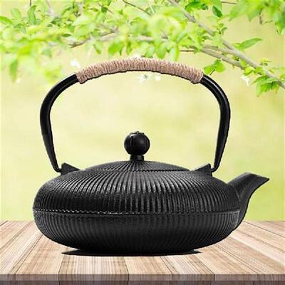 800ML Japanese Cast Iron Teapot With Filter Flat Kettle For