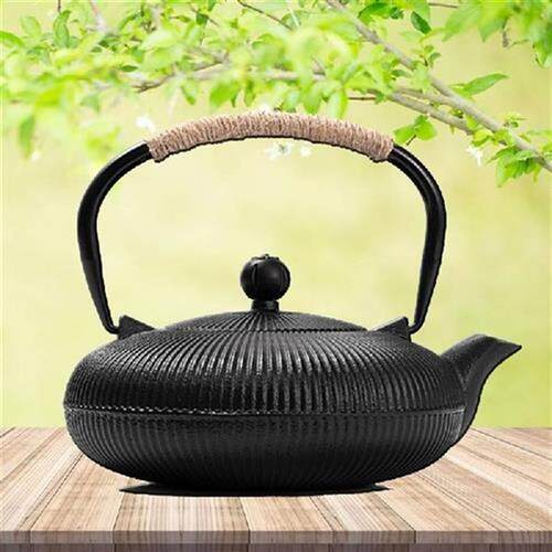 800ML Japanese Cast Iron Teapot With Filter Flat Kettle For