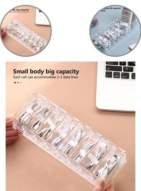 Cable Storage Box Transparent Plastic Data Line Storage