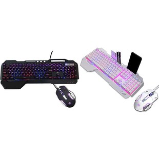 Mechanical RGB Keyboard and Mouse Combo, Adjustable Breathin