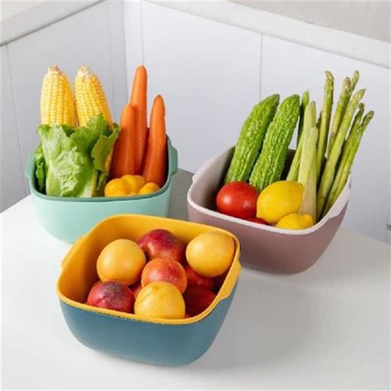 2In1 Plastic Fruit Vegetable Drainer Basket Food Storage