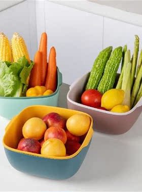 2In1 Plastic Fruit Vegetable Drainer Basket Food Storage