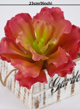 NuoNuoWell 2xArtificial Succulent Plants Green Red Lifelike