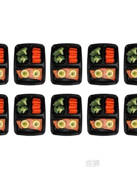 10Pcs Meal Prep food Containers Plastic Reusable Bento Box S