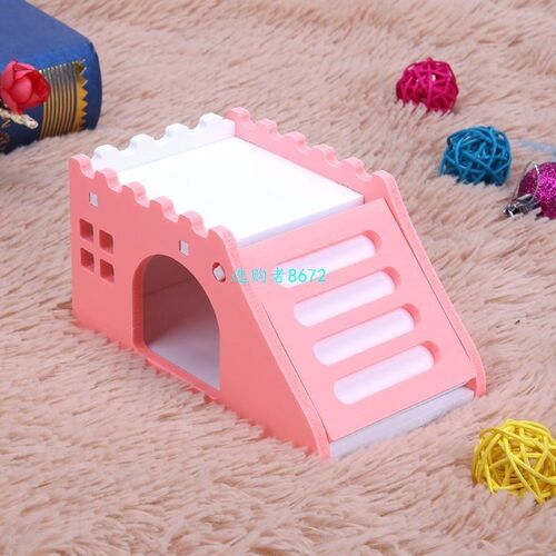 Wooden Hamster Staircase Sleepin House olden Bear Nest Bed