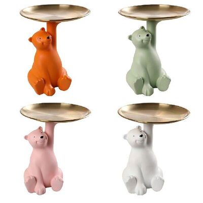 White Bear Statue Storage Tray Nordic Decorative Figurine St