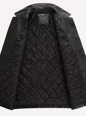 Business Leather Jacket Men Thick Warm Liner Windbreaker Men