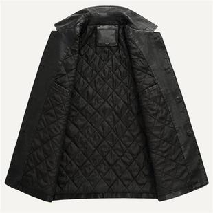 Warm Men Thick Windbreaker Liner Leather Business Jacket