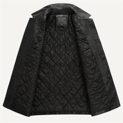 Business Leather Jacket Men Thick Warm Liner Windbreaker Men