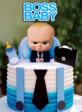 New Cartoon Boss Happy Birthday Cake Topper Cute Baby Boy