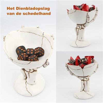 Halloween Snack Tray Skeleton Skull Hand Resin Decor Fruits